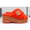 Chanel Platform CC Logo Shearling Mules Red 2024
