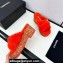 Chanel Platform CC Logo Shearling Mules Red 2024