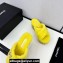Chanel Platform CC Logo Shearling Mules Yellow 2024