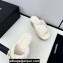 Chanel Platform CC Logo Shearling Mules White 2024