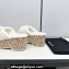 Chanel Platform CC Logo Shearling Mules White 2024