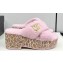Chanel Platform CC Logo Shearling Mules Pink 2024