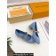 Louis Vuitton Heel 3.5cm Romy Mary Jane Pumps Denim Blue 2024