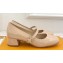 Louis Vuitton Heel 3.5cm Romy Mary Jane Pumps Patent Nude 2024