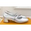 Louis Vuitton Heel 3.5cm Romy Mary Jane Pumps Silver 2024