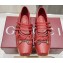 Gucci Leather Horsebit Ballet Flats with Bow Red 2024