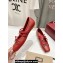 Gucci Leather Horsebit Ballet Flats with Bow Red 2024