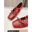 Gucci Leather Horsebit Ballet Flats with Bow Red 2024