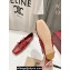 Gucci Leather Horsebit Ballet Flats with Bow Red 2024