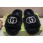 Gucci Crystal GG Shearling Fur Slide Sandals Black 2024