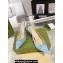 Gucci Heel 10.5cm Women's Horsebit slingback pumps 782408 in GG Blue 2024