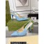 Gucci Heel 10.5cm Women's Horsebit slingback pumps 782408 in GG Blue 2024