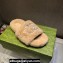 Gucci Crystal GG Shearling Fur Slide Sandals Beige 2024