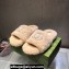 Gucci Crystal GG Shearling Fur Slide Sandals Beige 2024