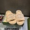 Gucci Crystal GG Shearling Fur Slide Sandals Beige 2024