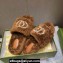 Gucci Crystal GG Shearling Fur Slide Sandals Brown 2024