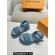 Louis Vuitton Heel 7.5cm LV By The Pool Maya Flatform Sandals Denim Blue 2024