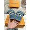 Louis Vuitton Heel 7.5cm LV By The Pool Maya Flatform Sandals Denim Blue 2024