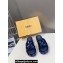 Fendi Heel 6cm Platform 3.5cm Sequins Slides Blue 2024