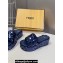 Fendi Heel 6cm Platform 3.5cm Sequins Slides Blue 2024