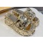 Fendi Heel 6cm Platform 3.5cm Sequins Slides Gold 2024