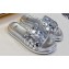 Fendi Sequins Slides Silver 2024