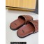 Fendi Calfskin Leather FF Slides Brown 2024