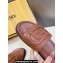 Fendi Calfskin Leather FF Slides Brown 2024