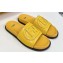 Fendi Calfskin Leather FF Slides Yellow 2024