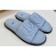 Fendi Calfskin Leather FF Slides Light Blue 2024