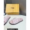 Fendi Calfskin Leather FF Slides Light Pink 2024