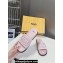 Fendi Calfskin Leather FF Slides Light Pink 2024