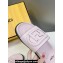 Fendi Calfskin Leather FF Slides Light Pink 2024