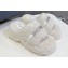 Alexander Wang Heel 5cm Crystal Logo platform Shearling Fur slides White 2024