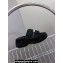 Alexander Wang Heel 5cm Crystal Logo platform Shearling Fur slides Black 2024