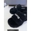 Alexander Wang Heel 5cm Crystal Logo platform Shearling Fur slides Black 2024