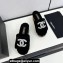 Chanel Platform Pearl and Crystal CC Logo Shearling Mules Black 2024