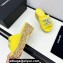 Chanel Platform Pearl and Crystal CC Logo Shearling Mules Yellow 2024