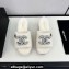 Chanel Platform Pearl and Crystal CC Logo Shearling Mules White 2024