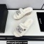 Chanel Platform Pearl and Crystal CC Logo Shearling Mules White 2024