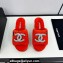 Chanel Platform Pearl and Crystal CC Logo Shearling Mules Red 2024