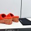 Chanel Platform Pearl and Crystal CC Logo Shearling Mules Red 2024