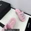 Chanel Platform Pearl and Crystal CC Logo Shearling Mules Pink 2024