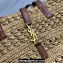 Saint Laurent panier small Tote bag in crochet raffia and smooth leather 685618 Beige 2024