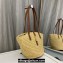 Saint Laurent panier small Tote bag in raffia and vegetable-tanned leather 751240 Beige 2024