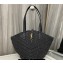 Saint Laurent panier small Tote bag in raffia and vegetable-tanned leather 751240 Black 2024