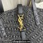 Saint Laurent panier small Tote bag in raffia and vegetable-tanned leather 751240 Black 2024