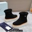 Prada Shearling Suede Ankle Boots Black 2024
