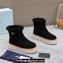 Prada Shearling Suede Ankle Boots Black 2024