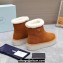 Prada Shearling Suede Ankle Boots Brown 2024